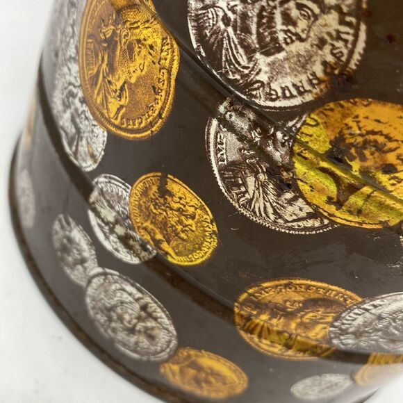 Vintage Coffee Can  Hills Bros 2 Pound Capacity Coin Design - Picture 3 of 12